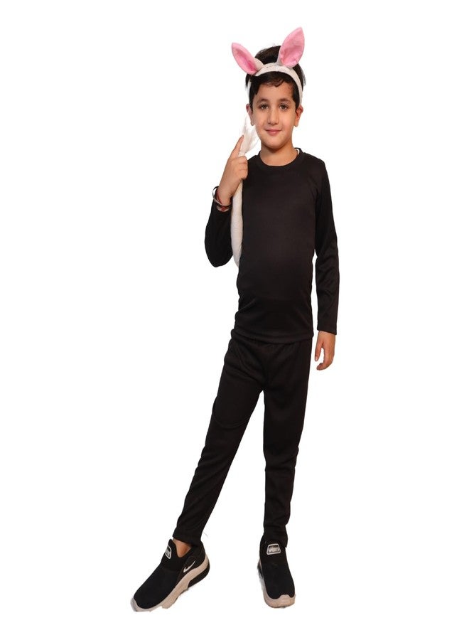 كاكو فانسي دريسيس طقم طوق شعر وذيل أرنب من كاكو للأطفال | إكسسوار زي الأرنب للأزياء التنكرية، عيد الفصح، والمسرحيات المدرسية | مصنوع من قماش قطيفة ناعم - Image 1